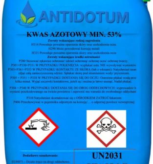 Kwas Azotowy 55% do zakwaszania gleby dla rolnictwa ogrodnictwa 25kg 1000KG